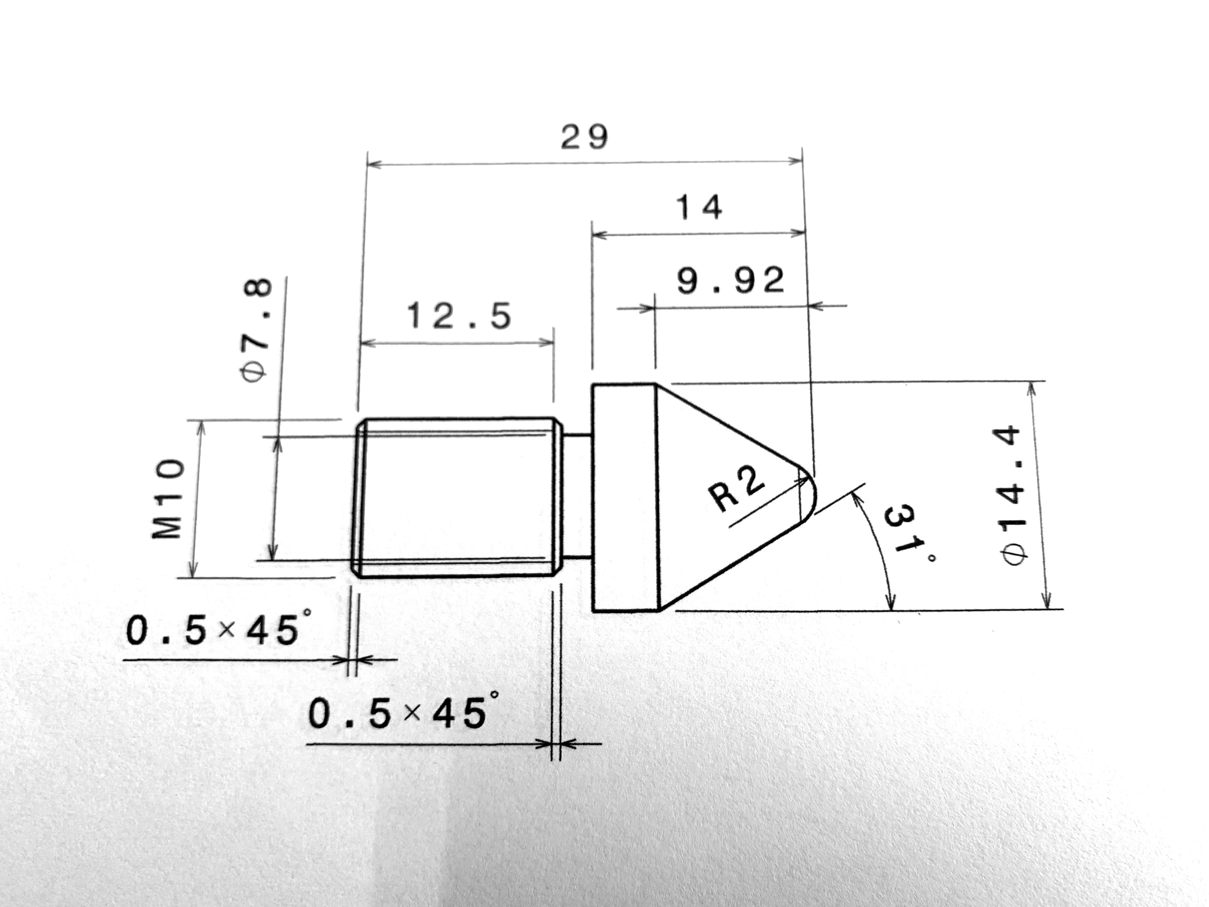 Cone  M10 plastic 2 pieces