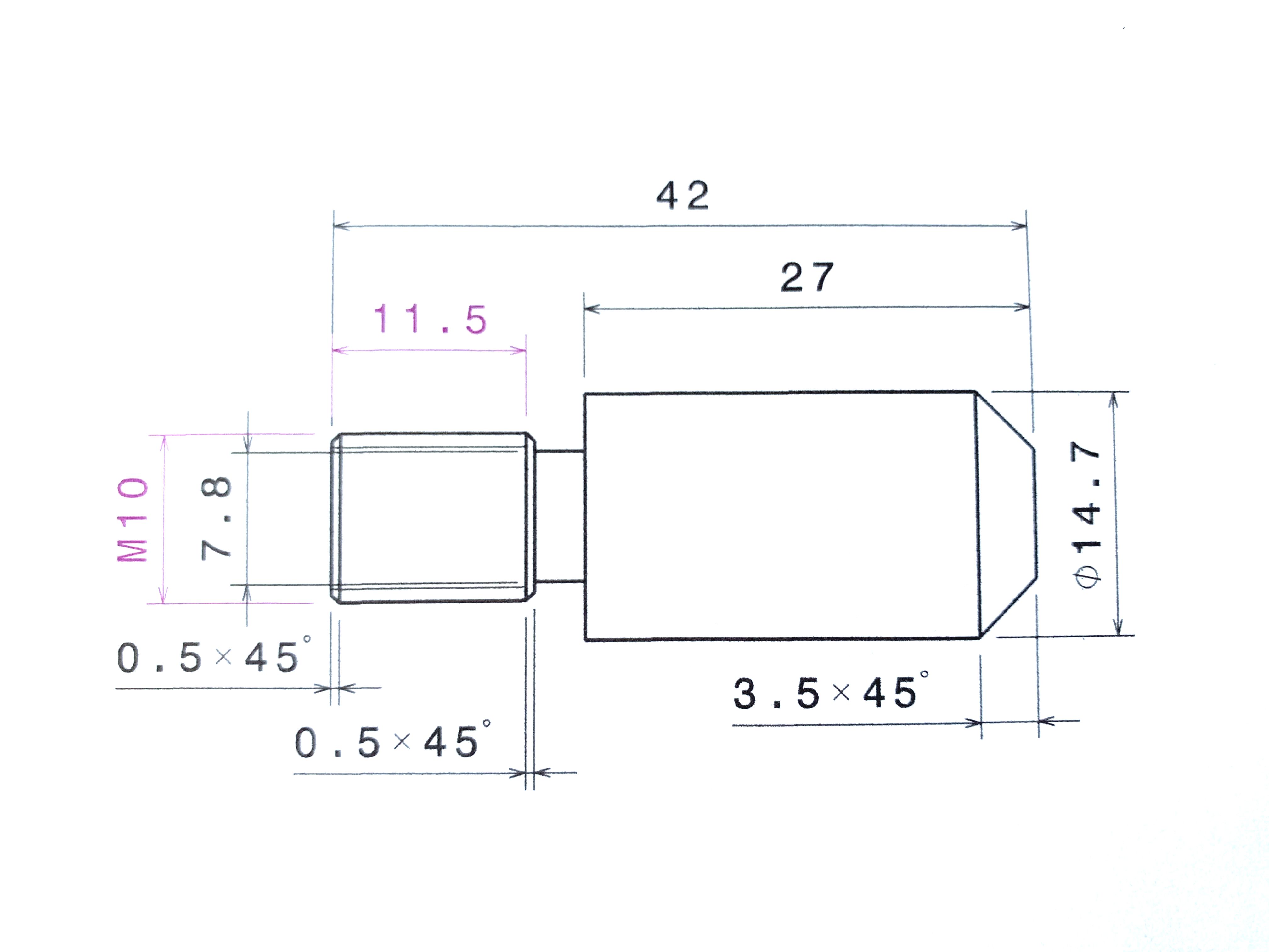 Cone  M10 plastic 2 pieces