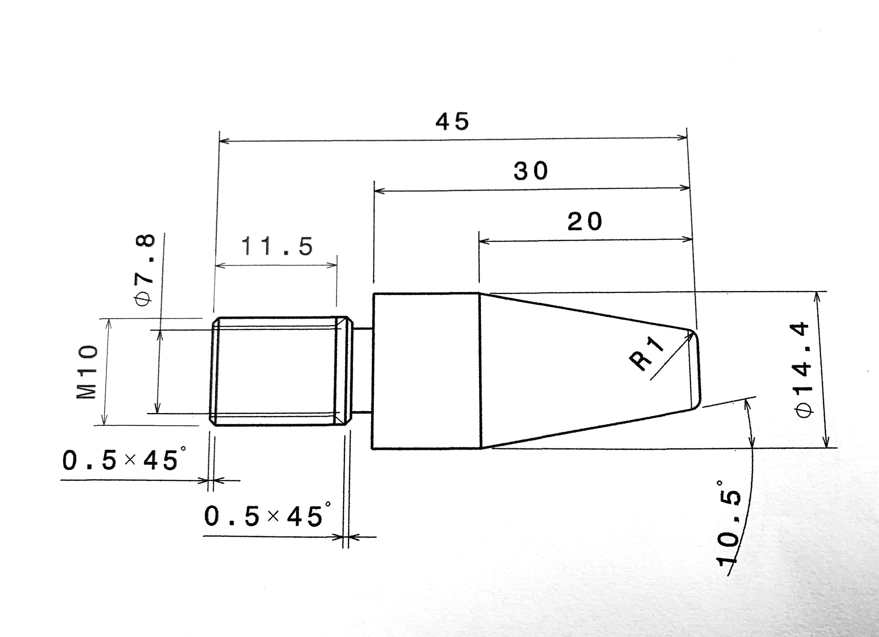 Cone  M10 plastic 2 pieces