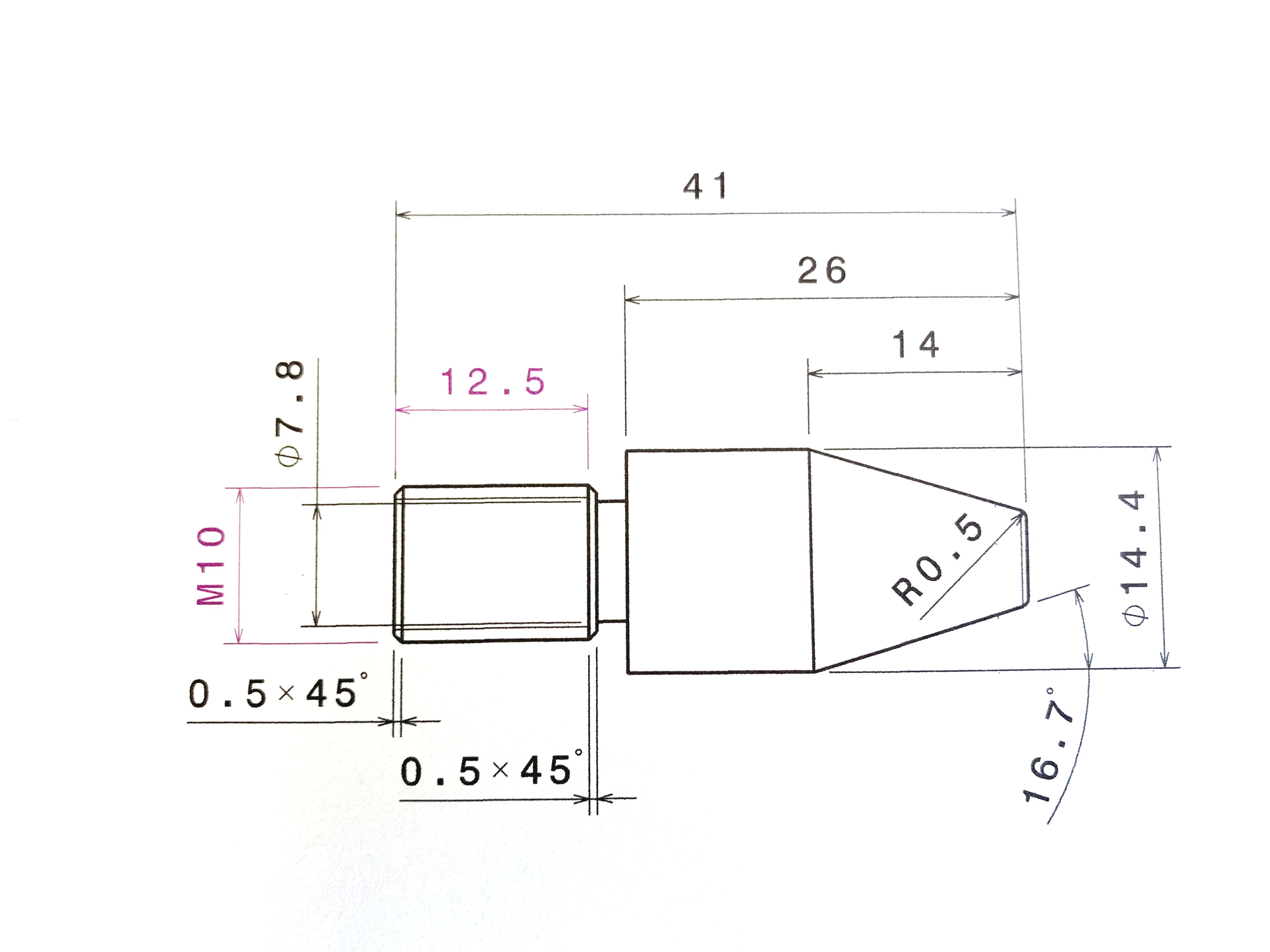 Cone  M10 plastic 2 pieces